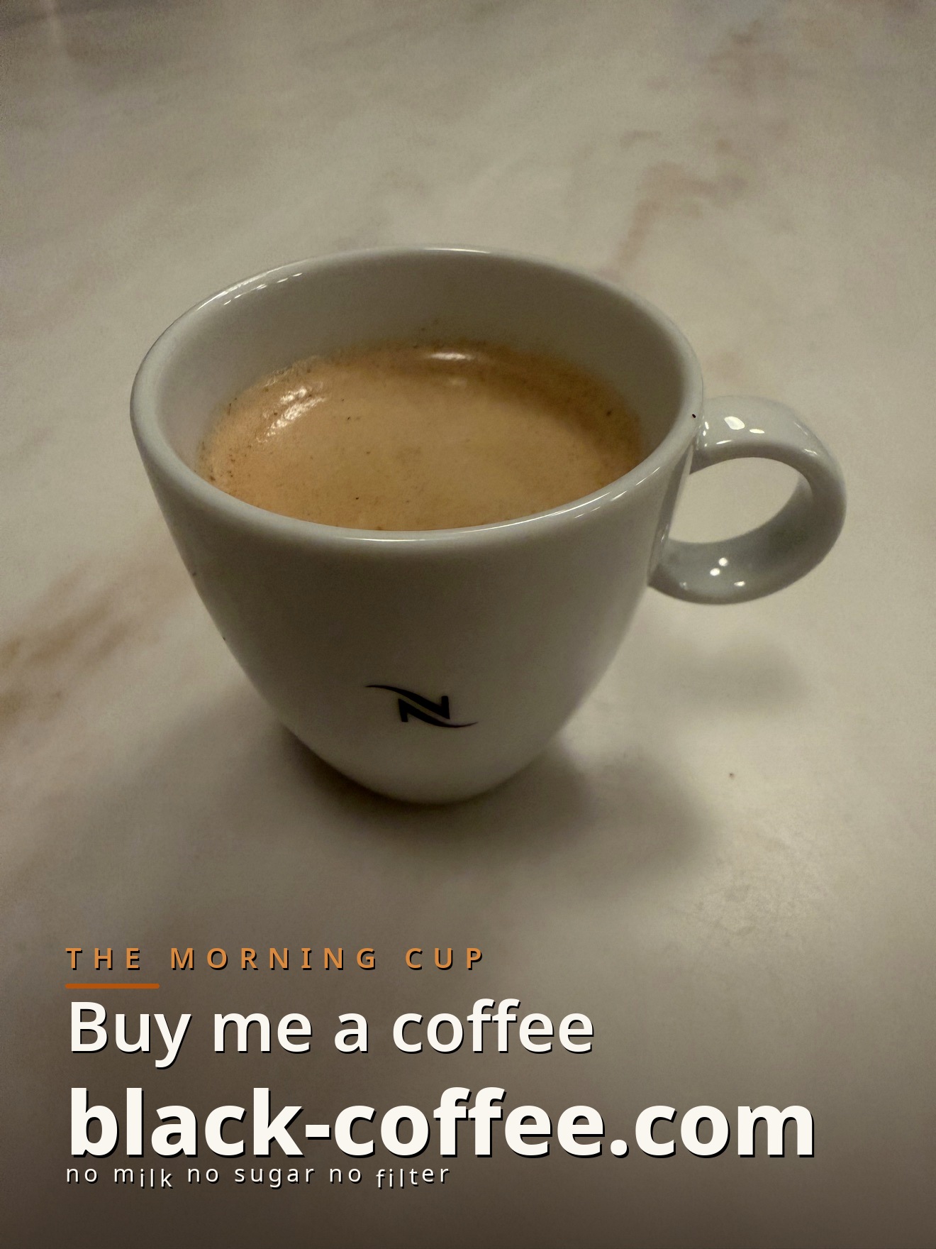 Morning black coffee
